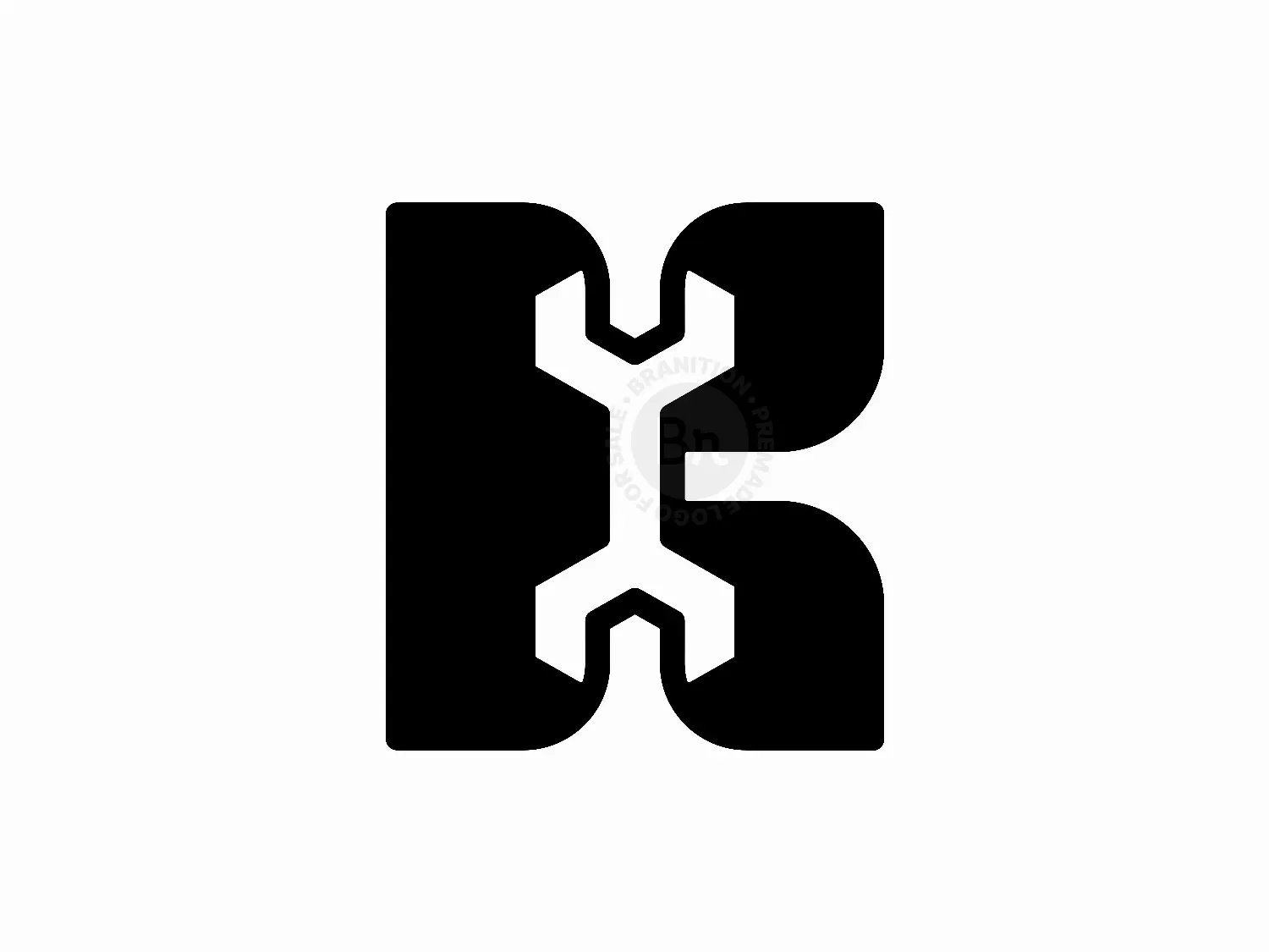 Letter K Wrench Fix Tool Logo