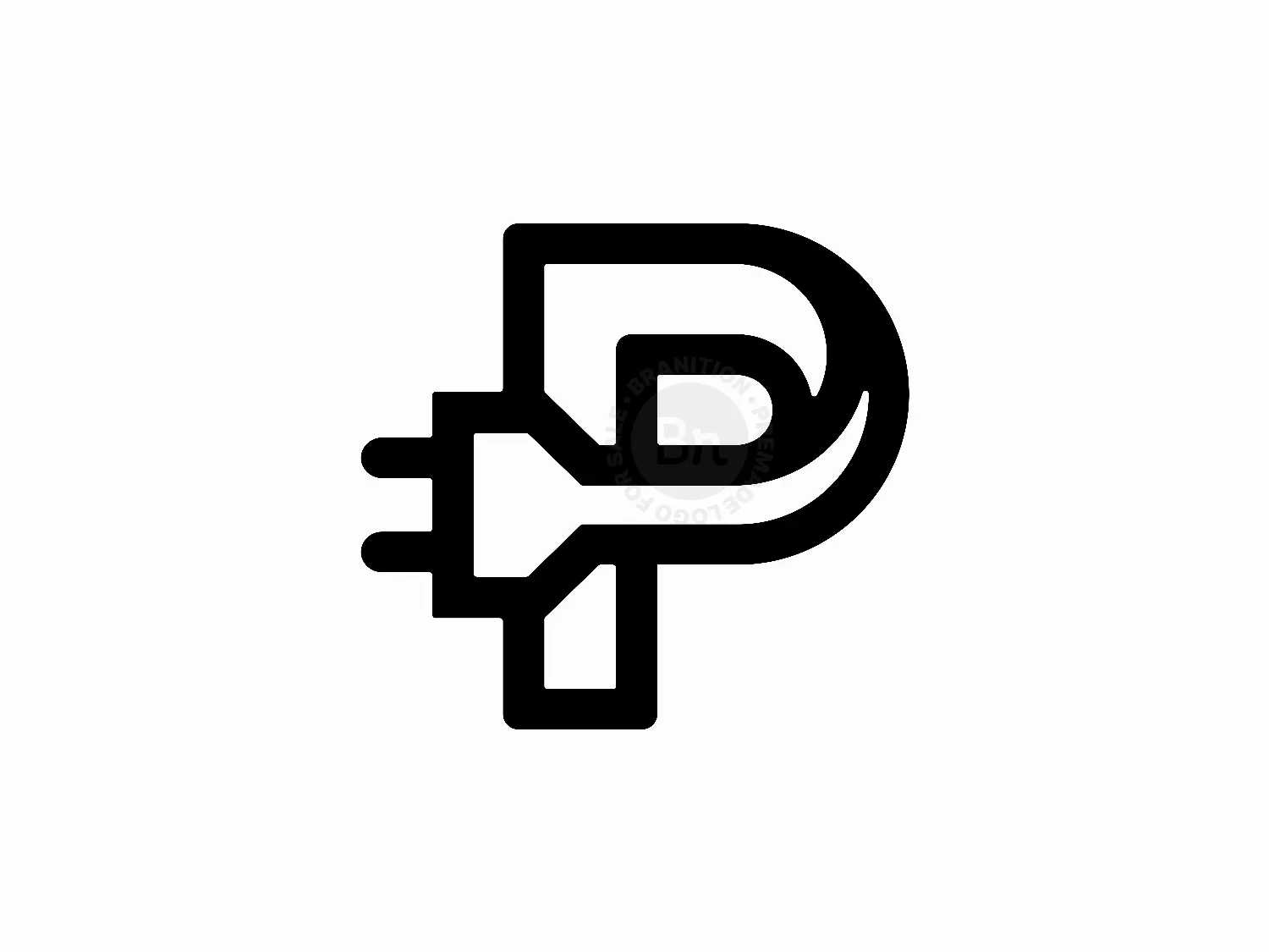 Letter P Plug Power Electrical Logo