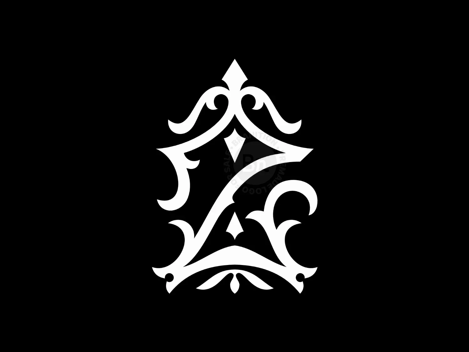 Vintage Monogram Z Ornamental Logo