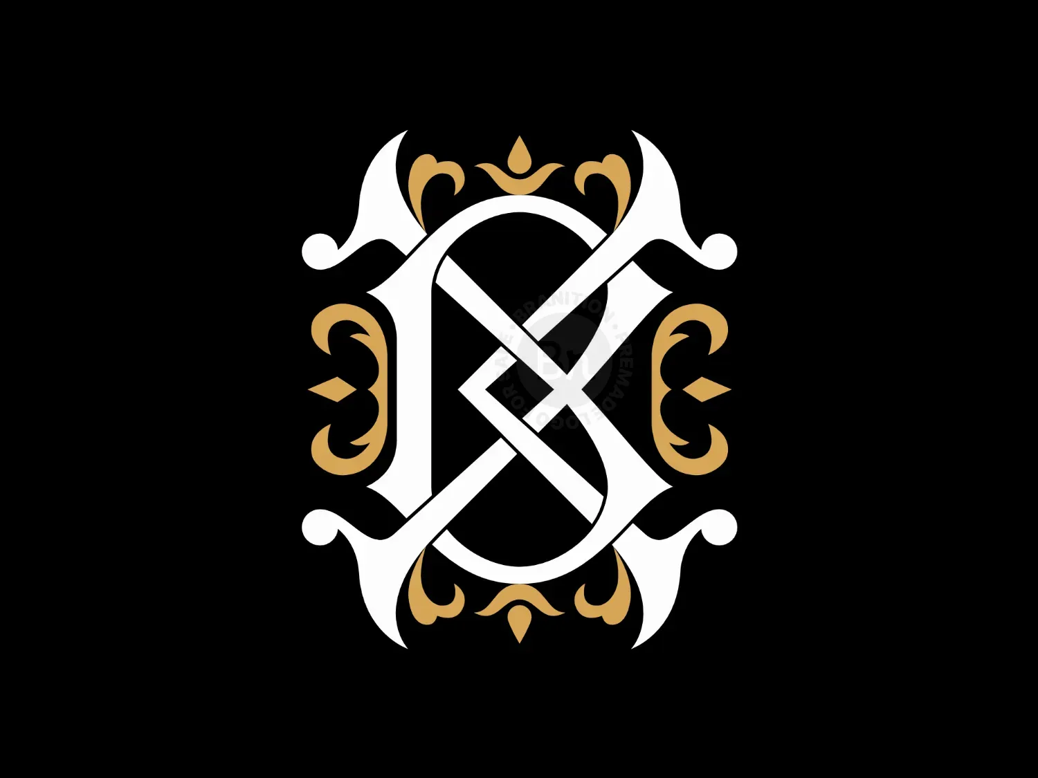Elegant Monogram BX Or XB Ornamental Logo