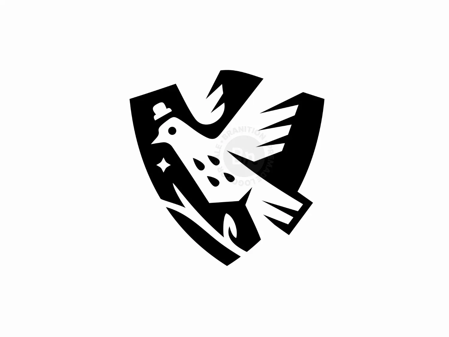 White Dove Shield Monogram Logo