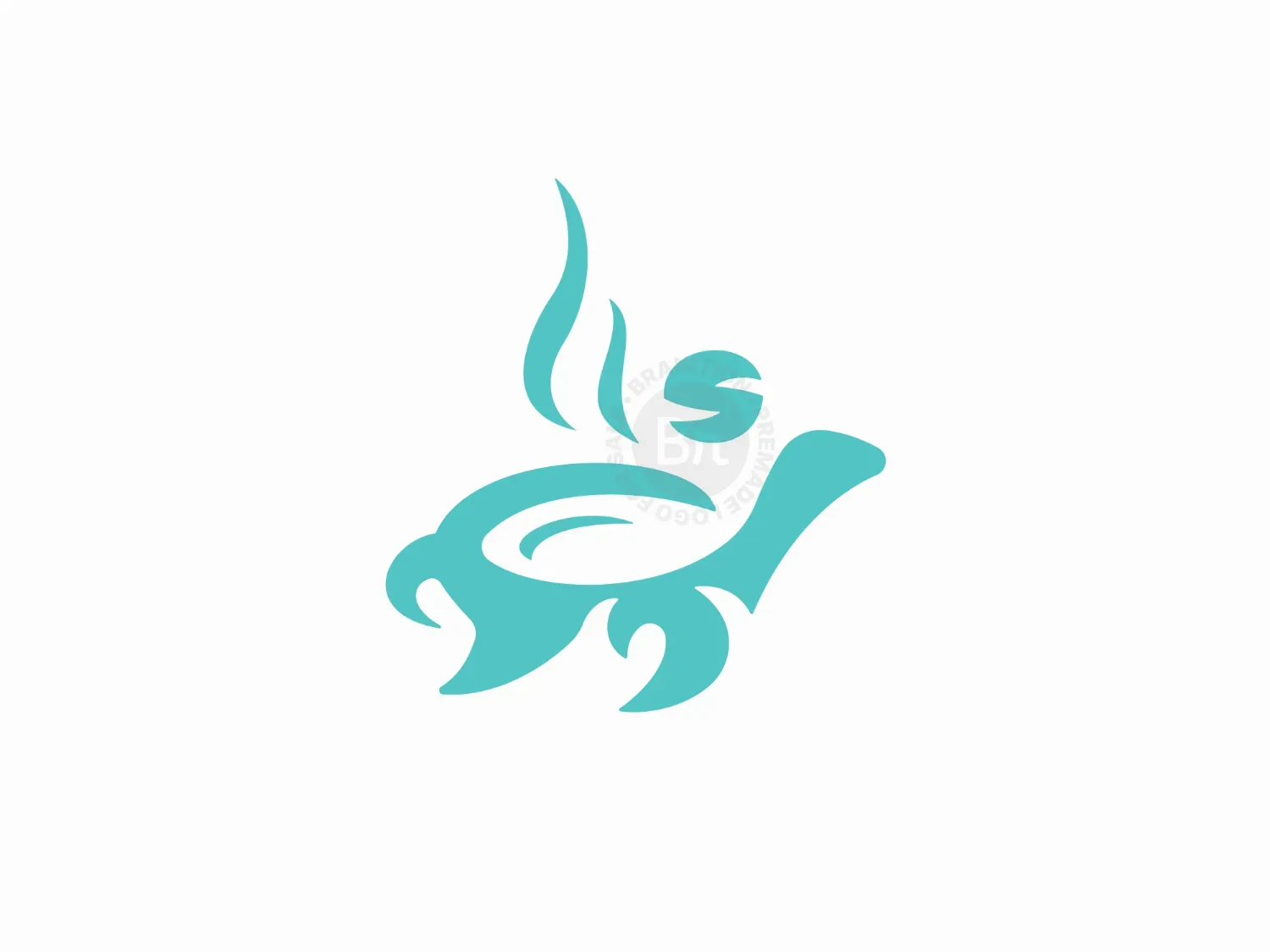 Beach Turtle Coffee Cup Logo