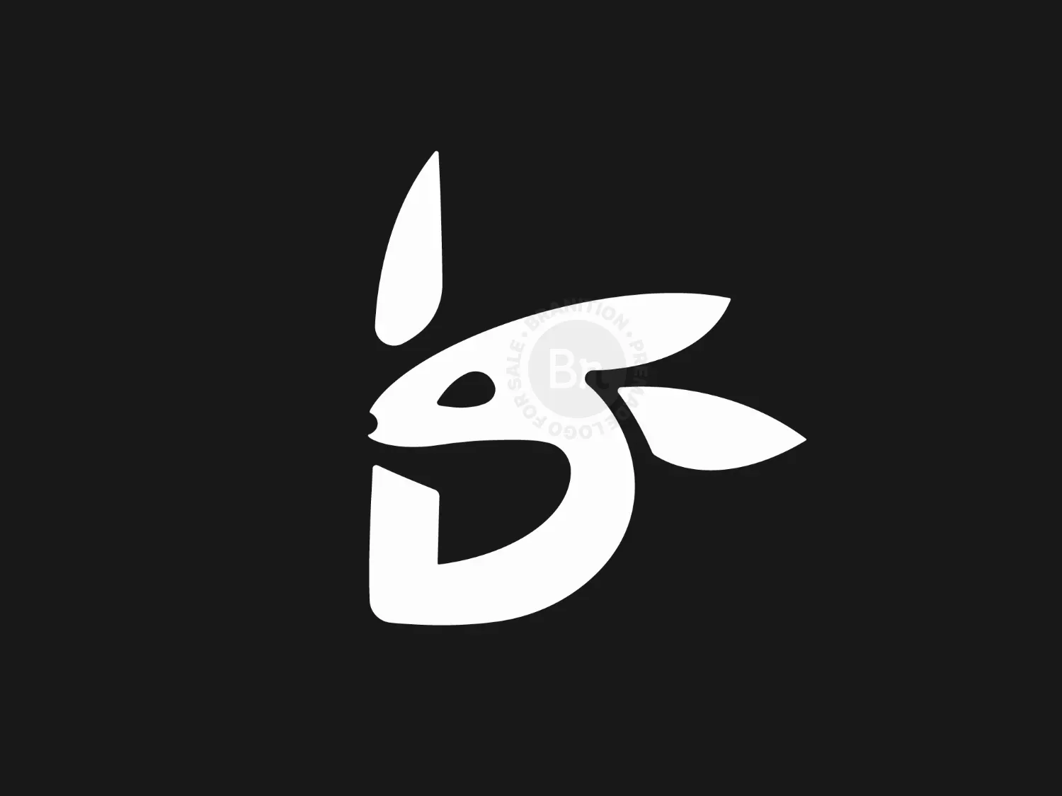 Letter B Bunny Logo
