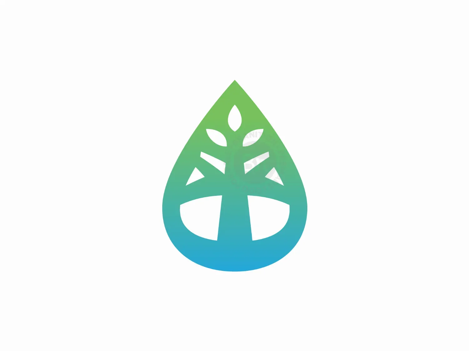 Water Drop Tree Logo