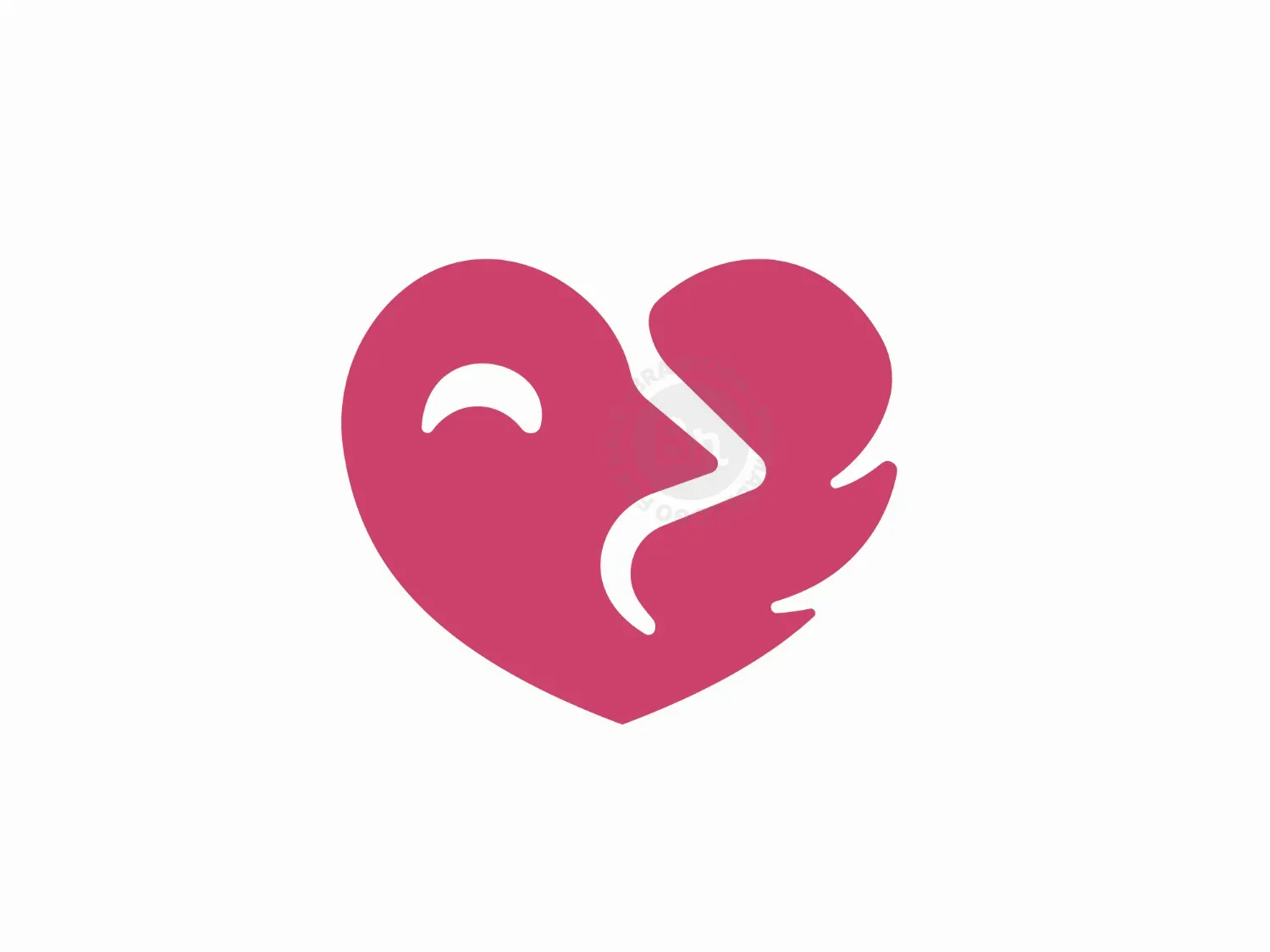 Heart Love Bird Logo