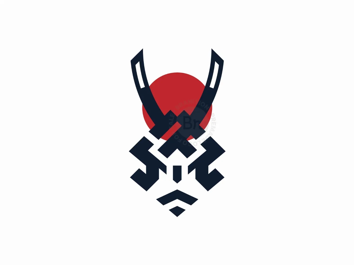 Modern Sword Samurai Logo