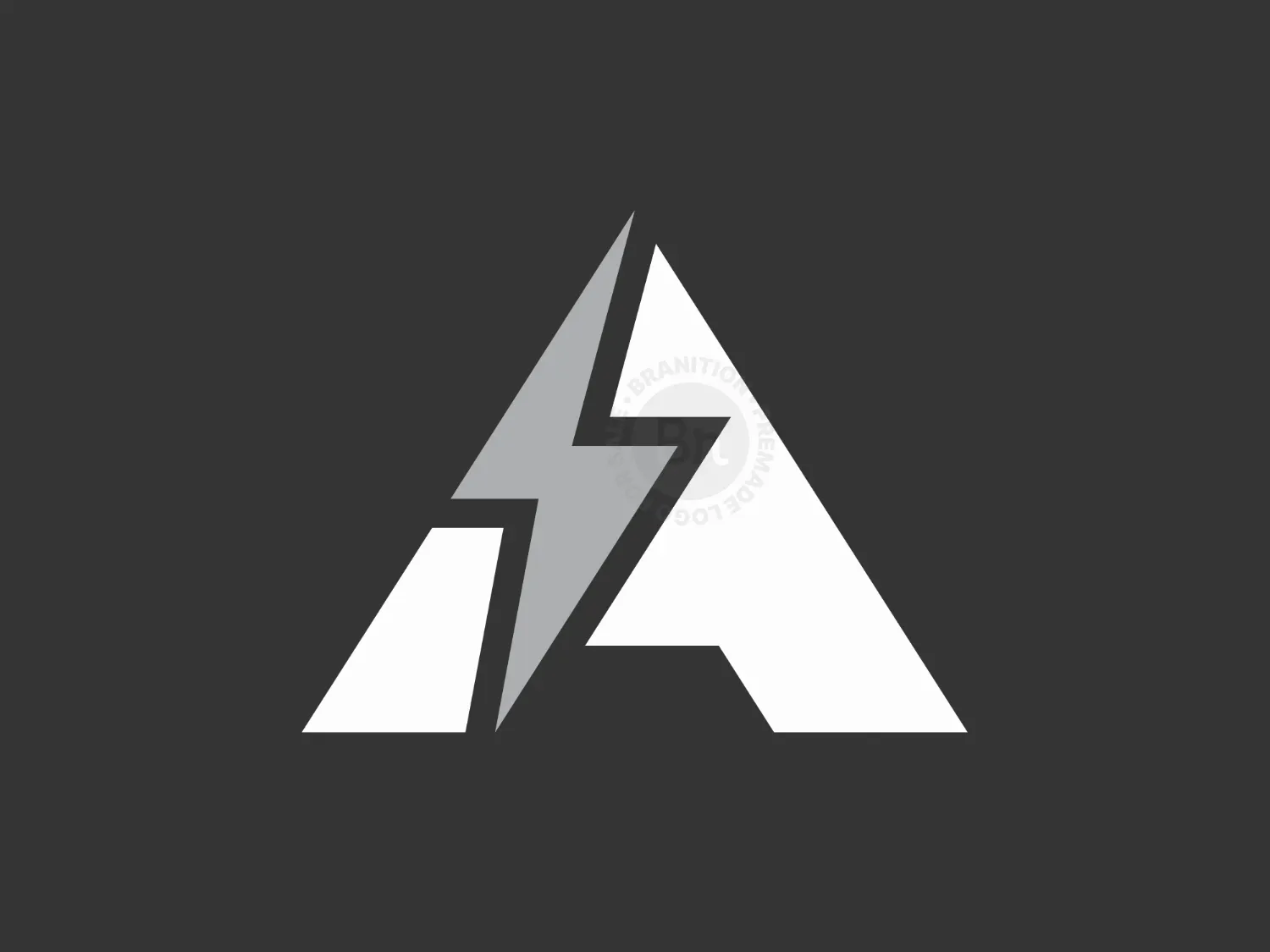 Letter A Thunder Lightning Logo