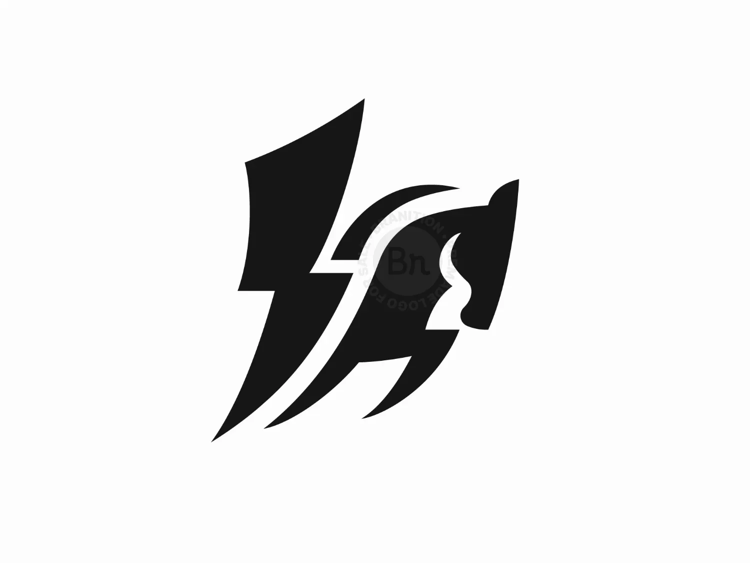 Power Thunder Lightning Horse Logo