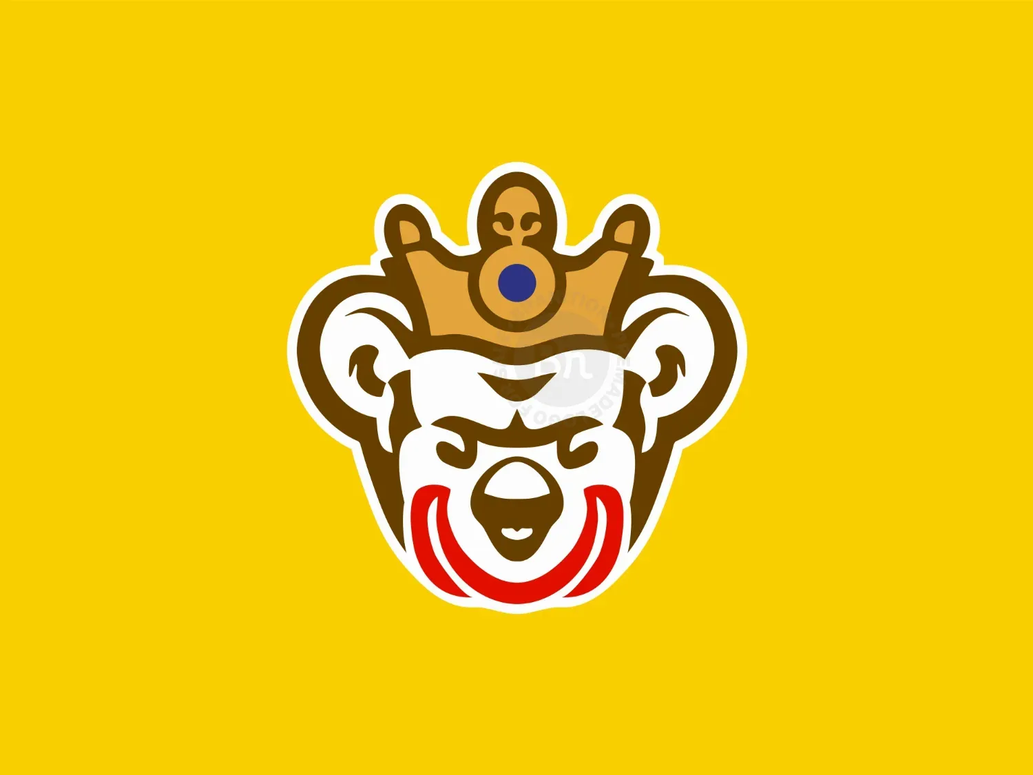 Clown Bear King Mascot Logo