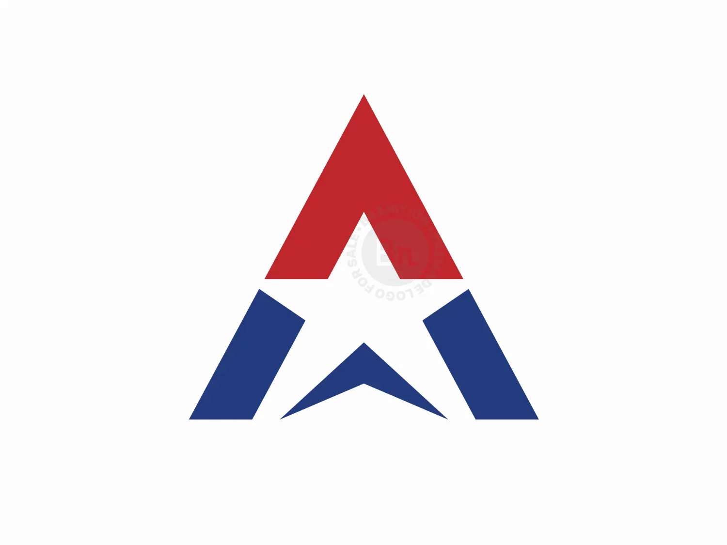 Letter A America Star Logo