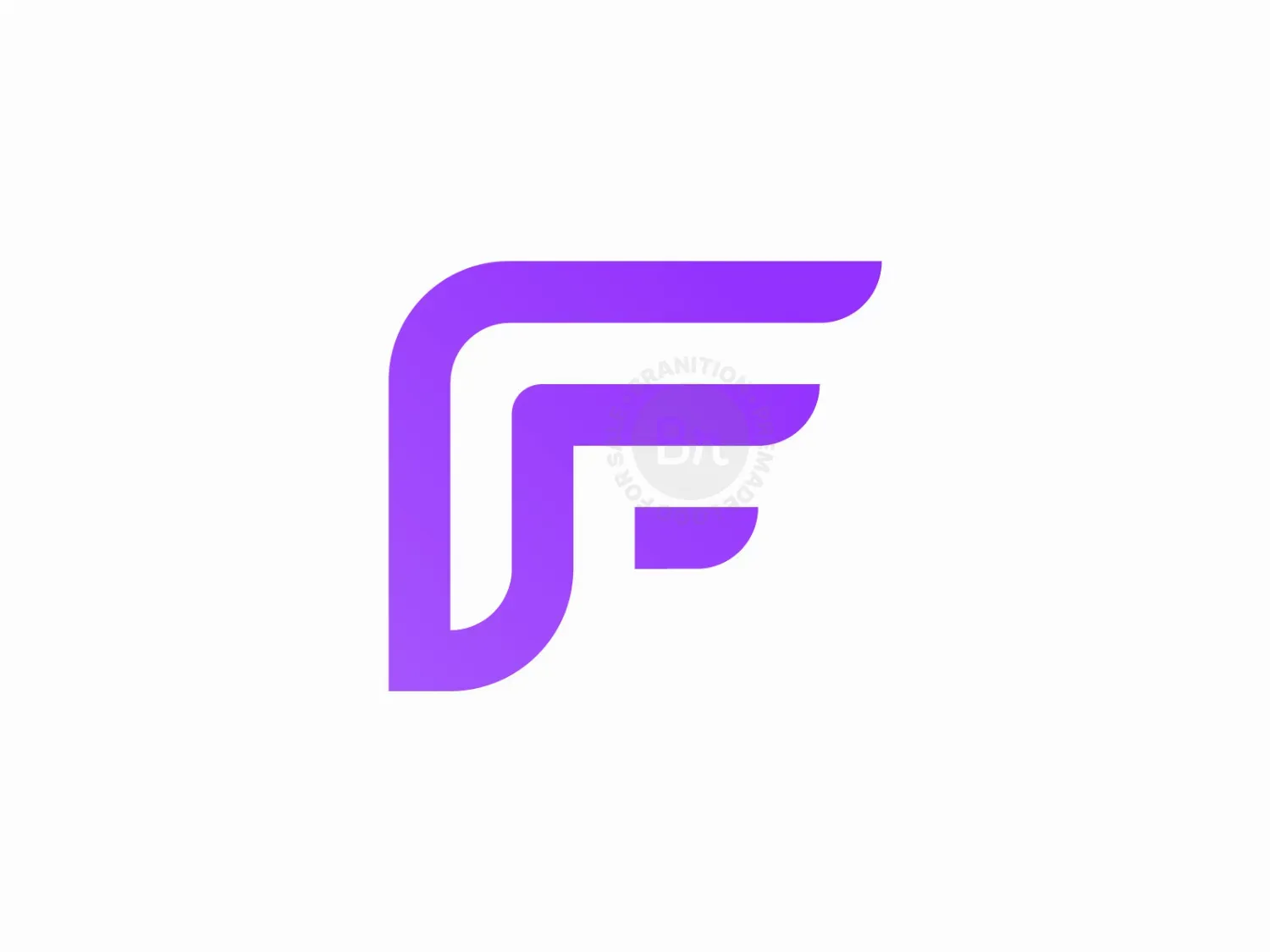Modern Gradient FF Logo/ Minimal Futuristic F Mark