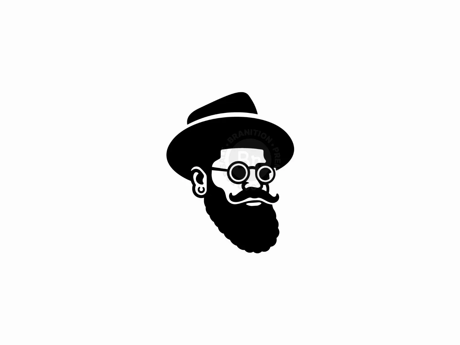 Cool Bearded Man Logo