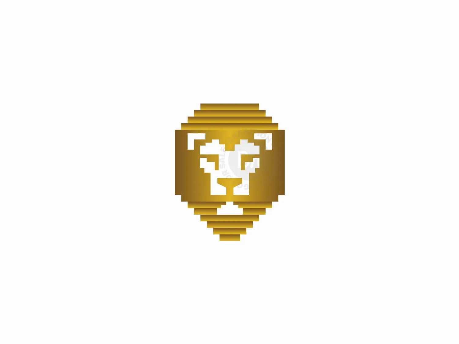 Sovereign Golden Pixel Lion Logo