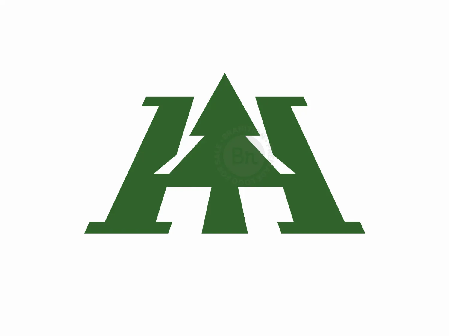 Letter H Pine Tree Logo