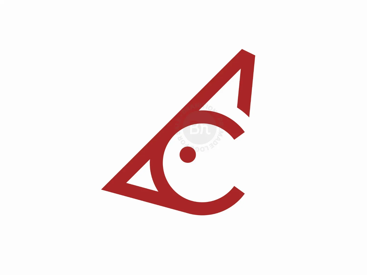 Letter C Cardinal Bird Logo