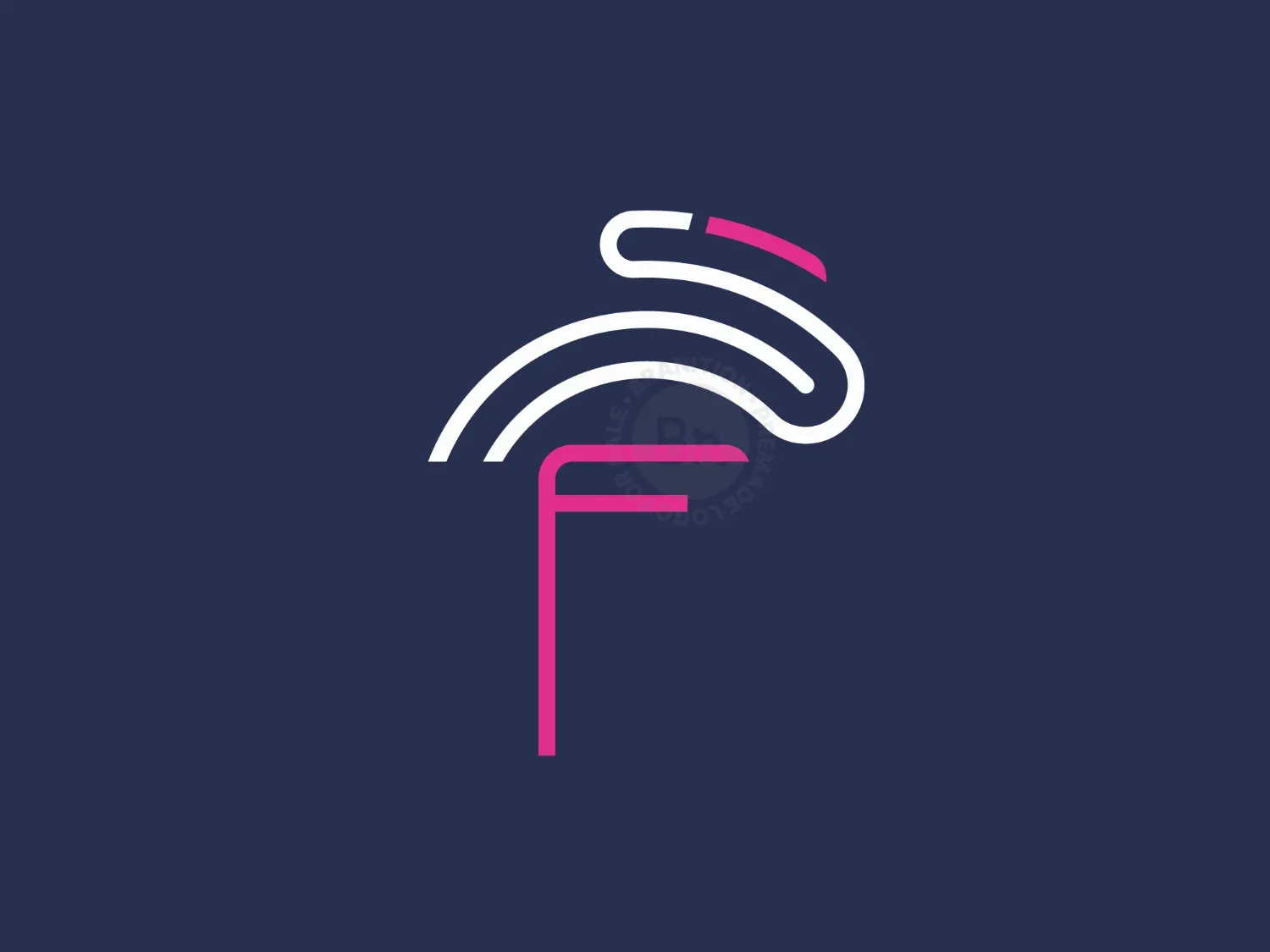 Letter F Flamingo Logo