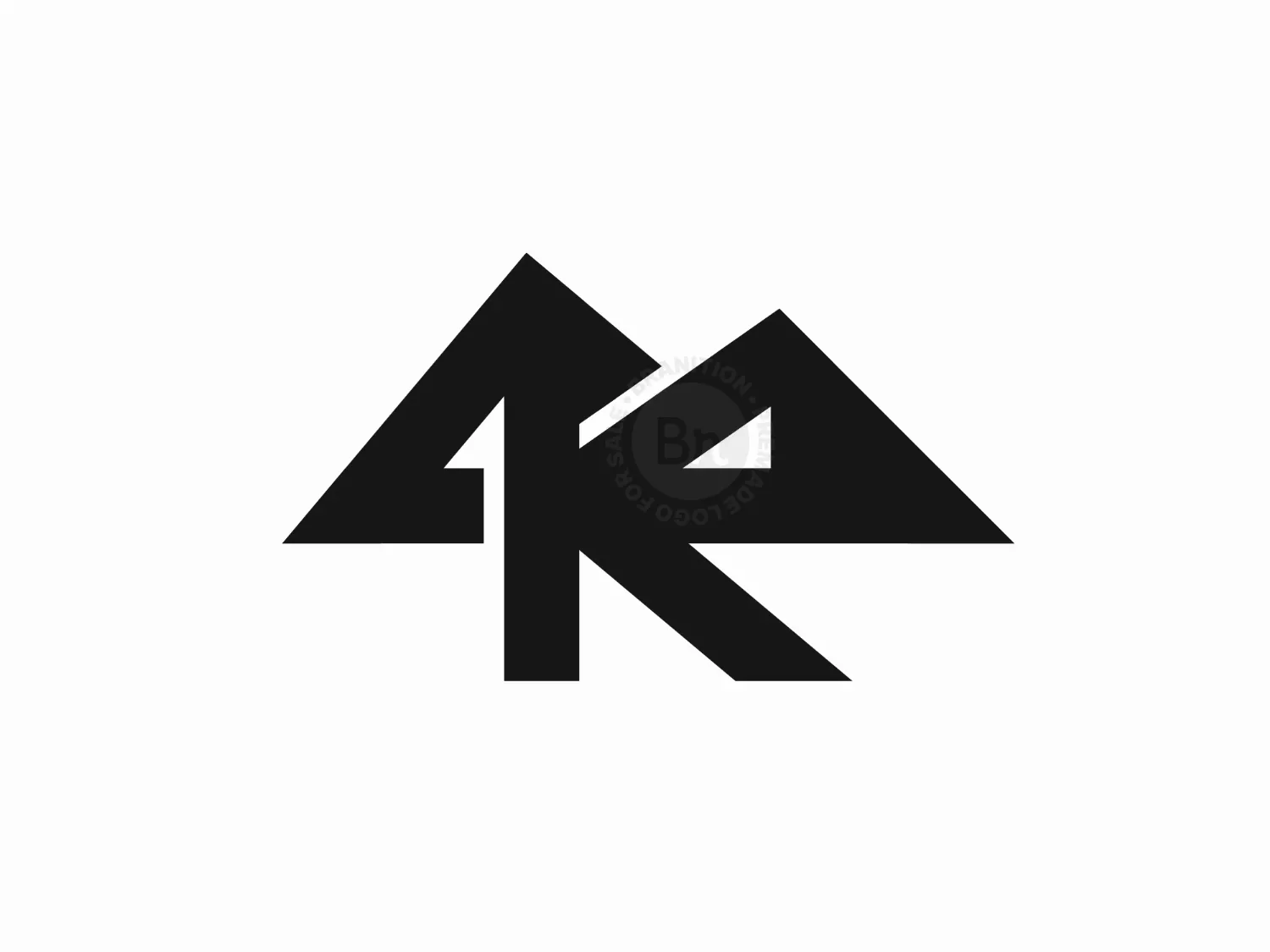 Letter K Mountain Peak Logo