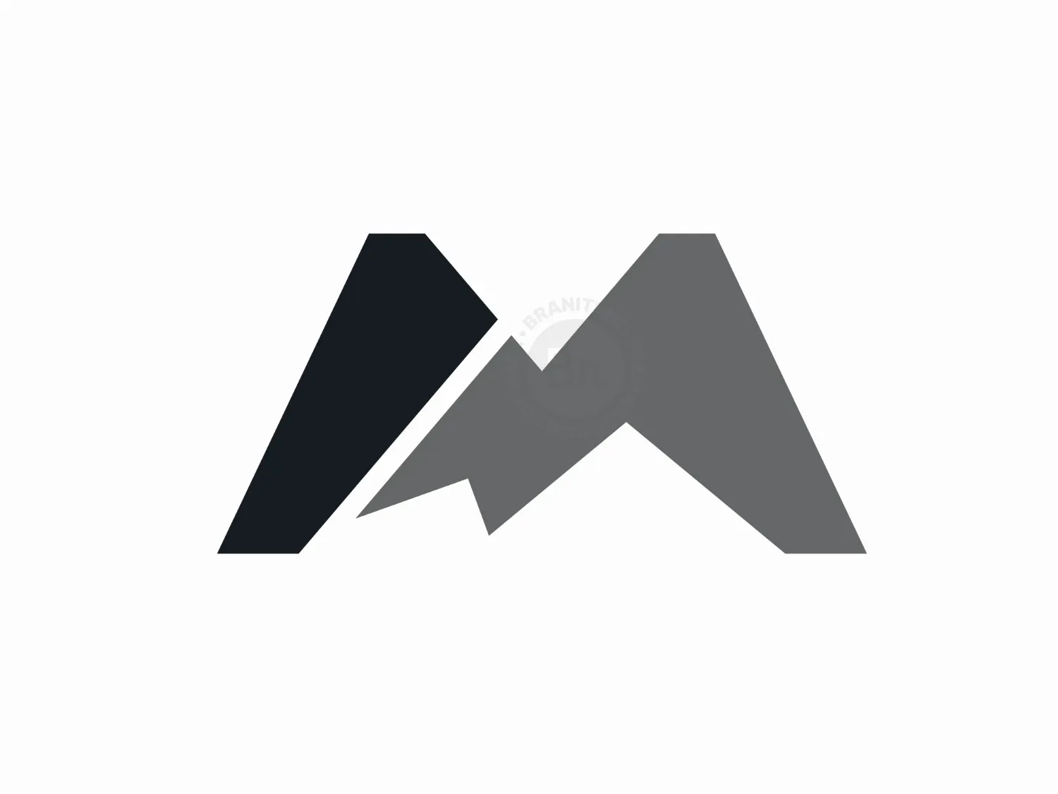 Letter M Mountain Peak Logo