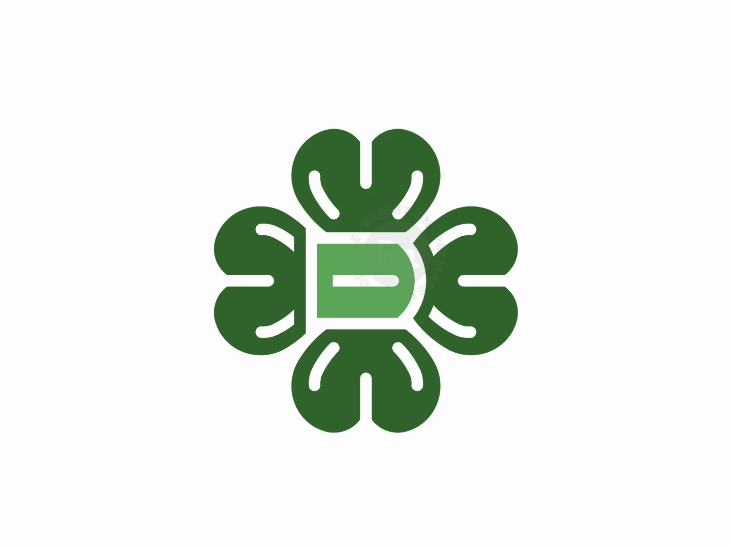 Letter D Clover Leaf Logo