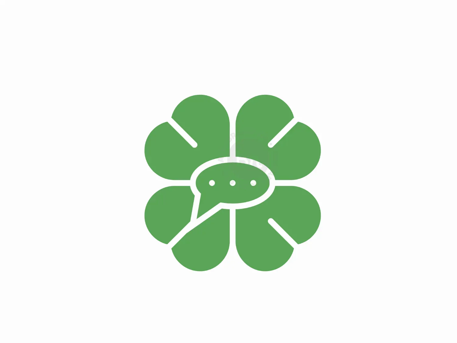 Lucky Clover Leaf Chat Logo