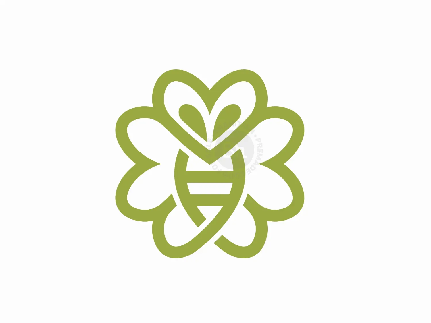 Bee Lucky Clover Leaf Logo