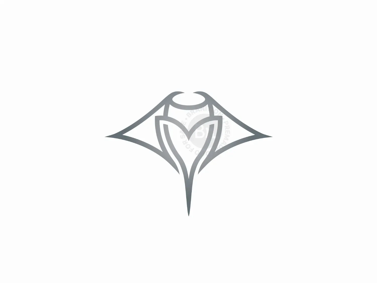 Letter M Manta Ray Logo