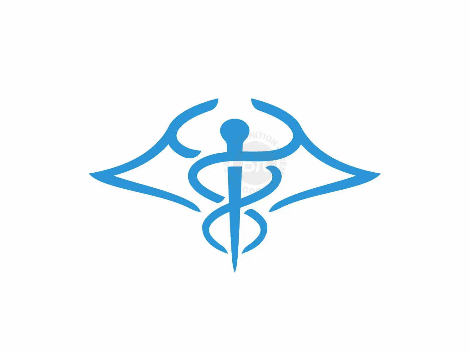 Manta Ray Caduceus Logo