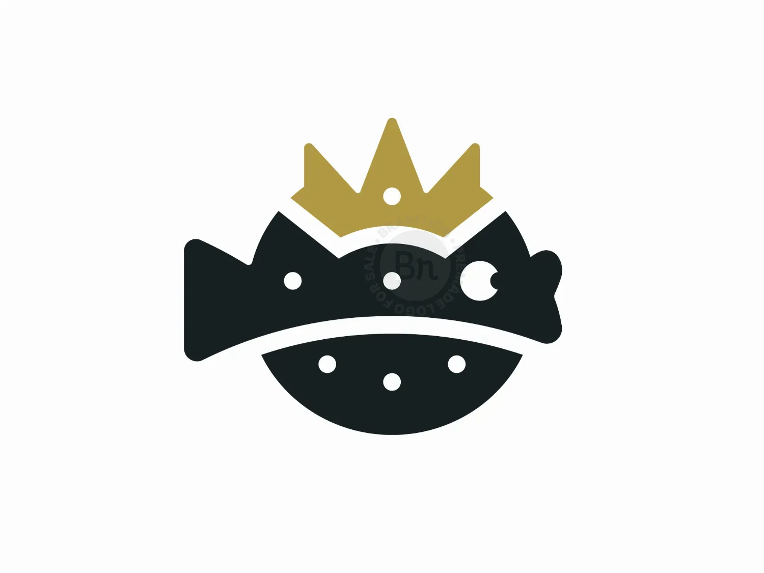 King Crown Puffer Fish Logo
