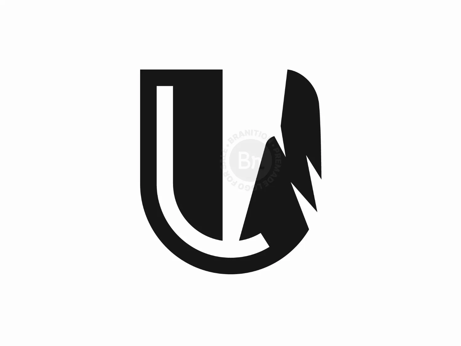 Letter U Wolf Logo