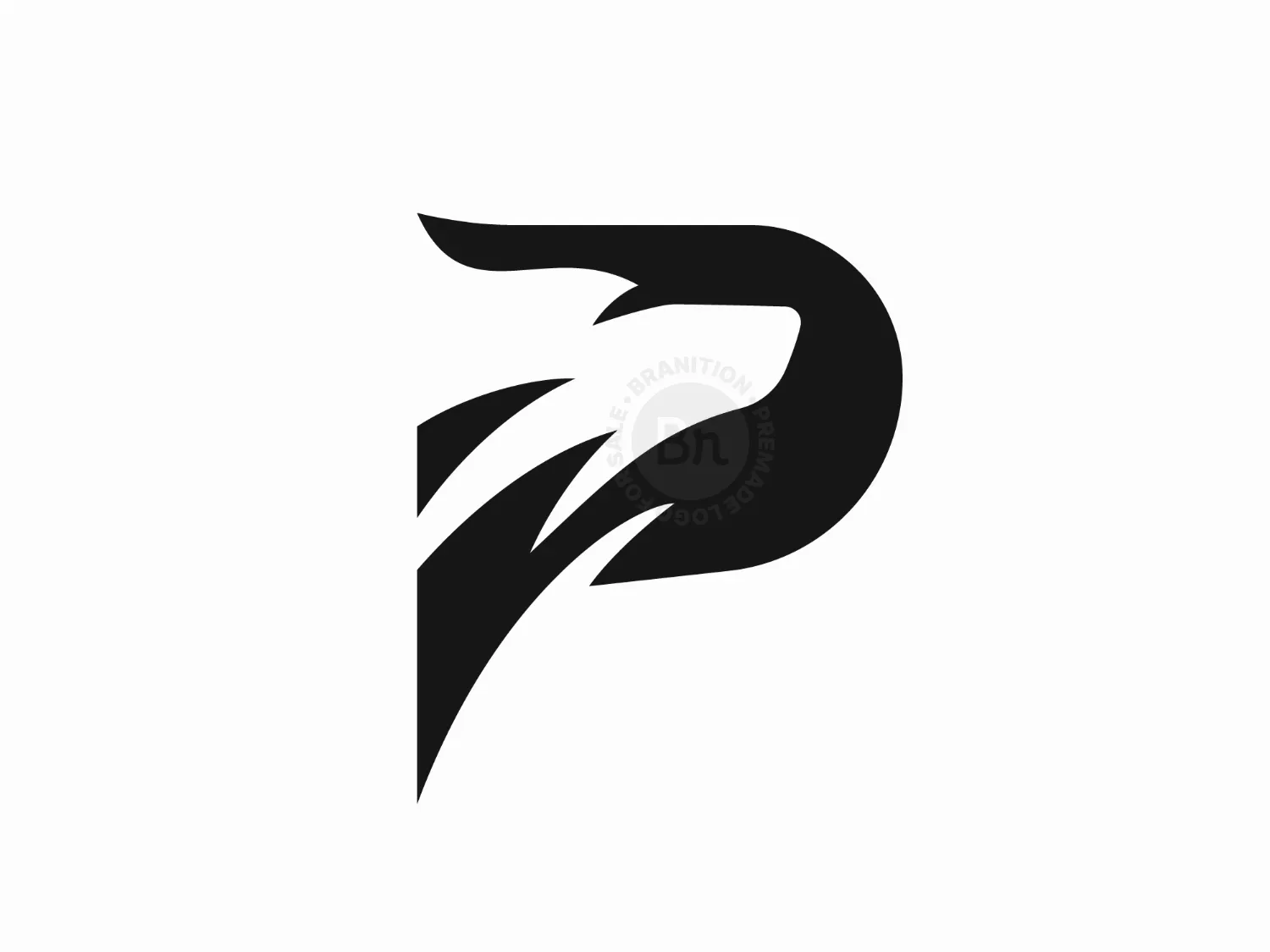 Letter P Wolf Logo