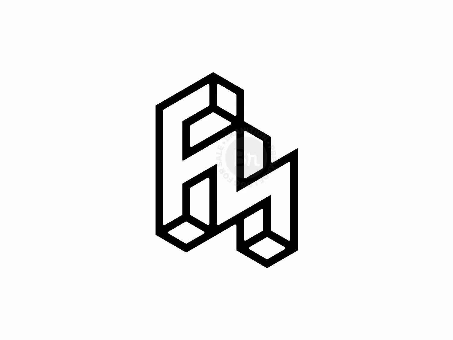 Letter FM Initial MF Lettermark Logo