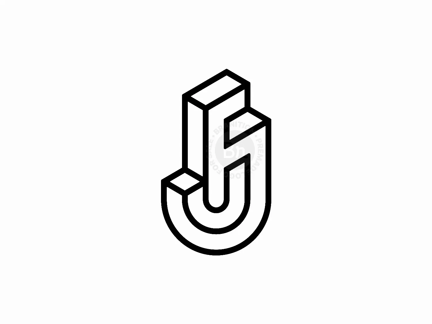 Letter FJ Initial JF Typography Logo