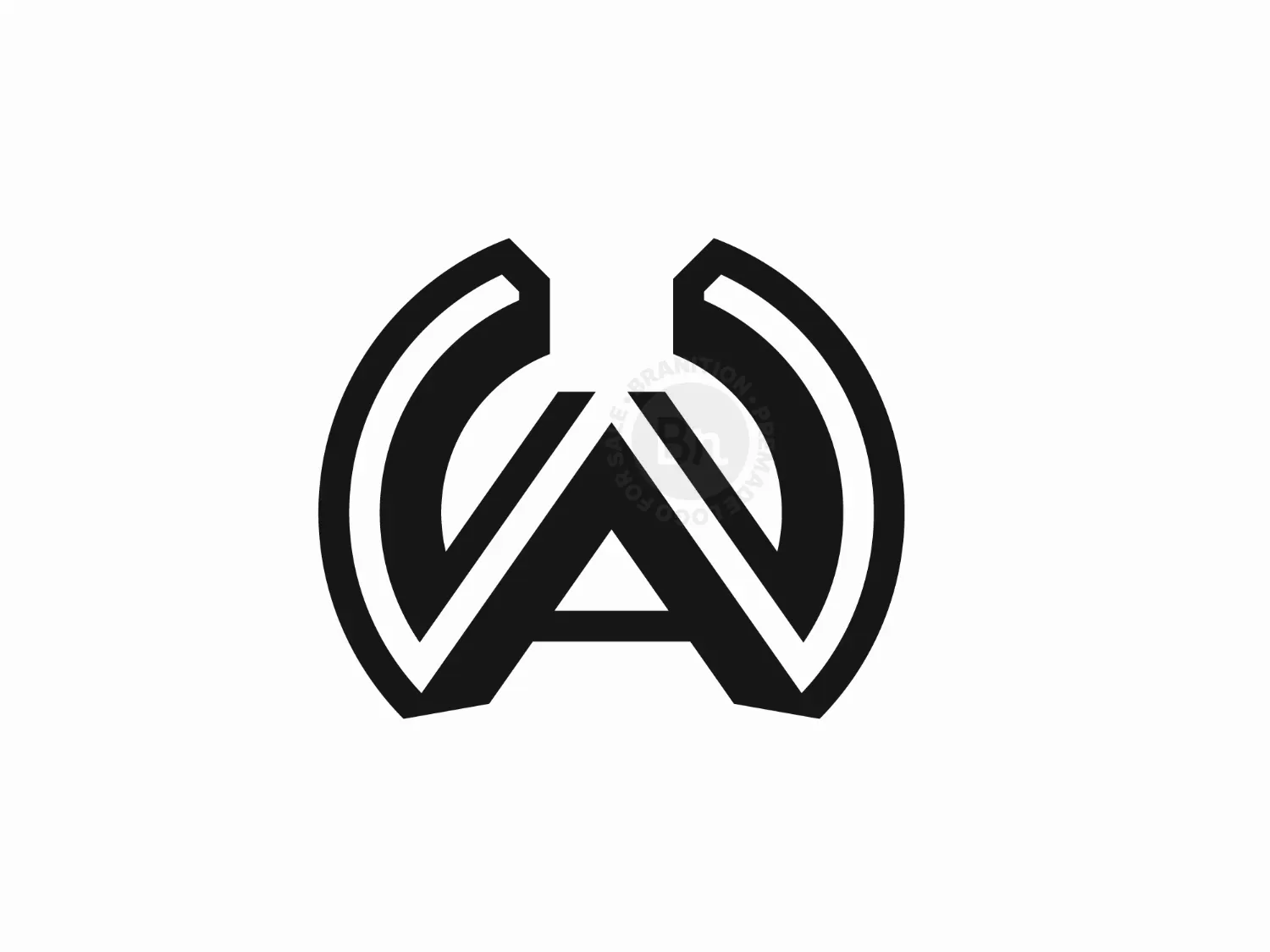 Letter AW Or WA Logo