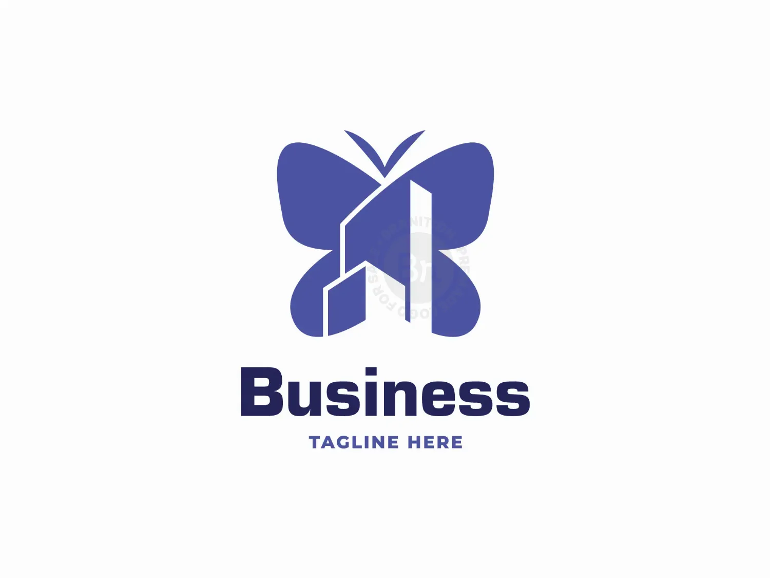 Buildings Silhouette In The Butterfly Logo