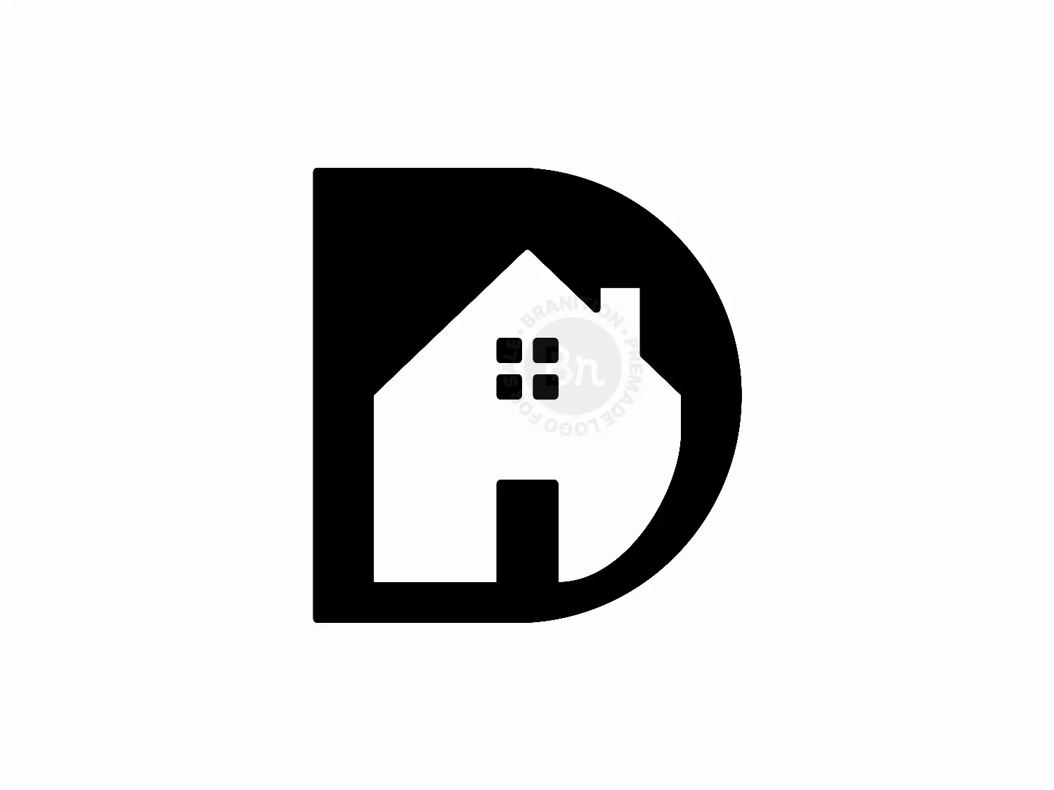 Letter D Home Rooftop Logo