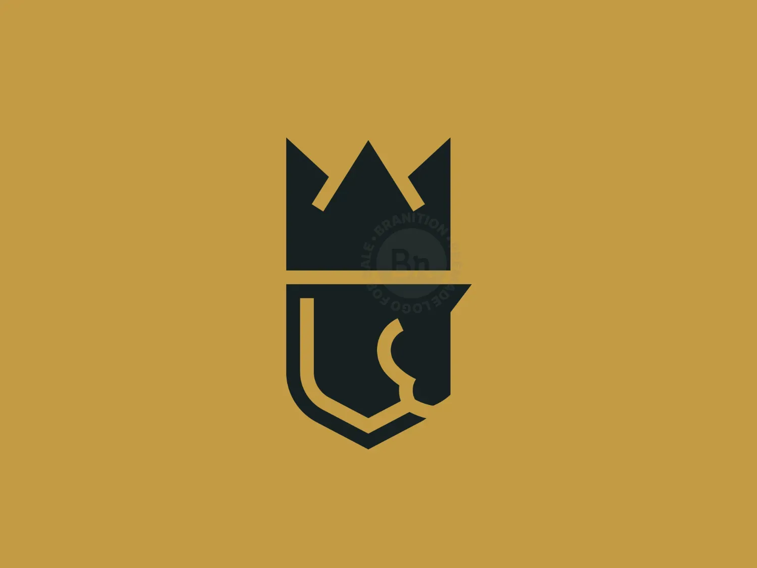 Golden King Horse Shield Logo