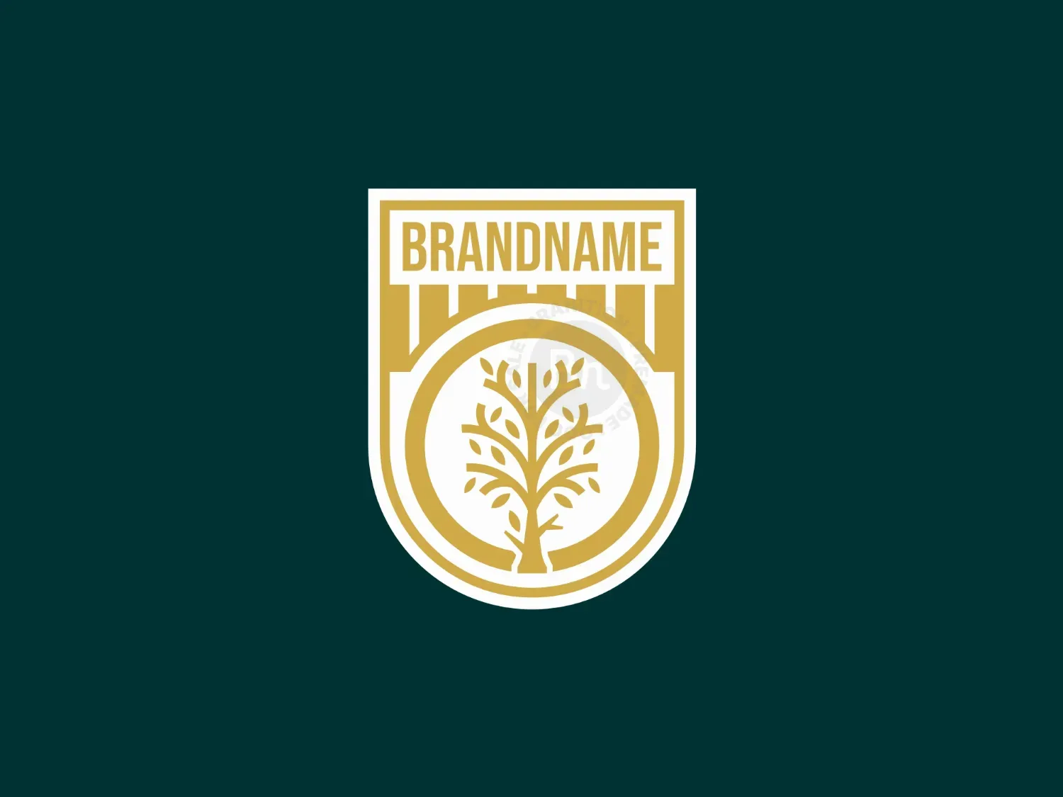 Tree On Fall Sport Emblem