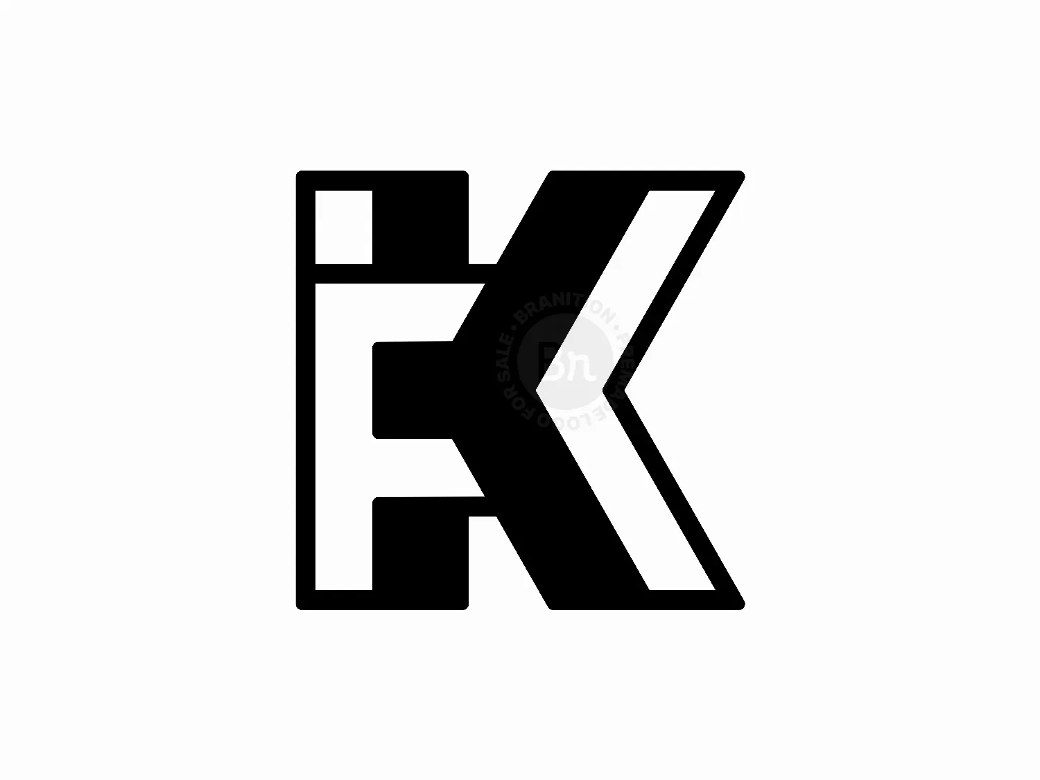 Letter KF Initial FK Typography Logo