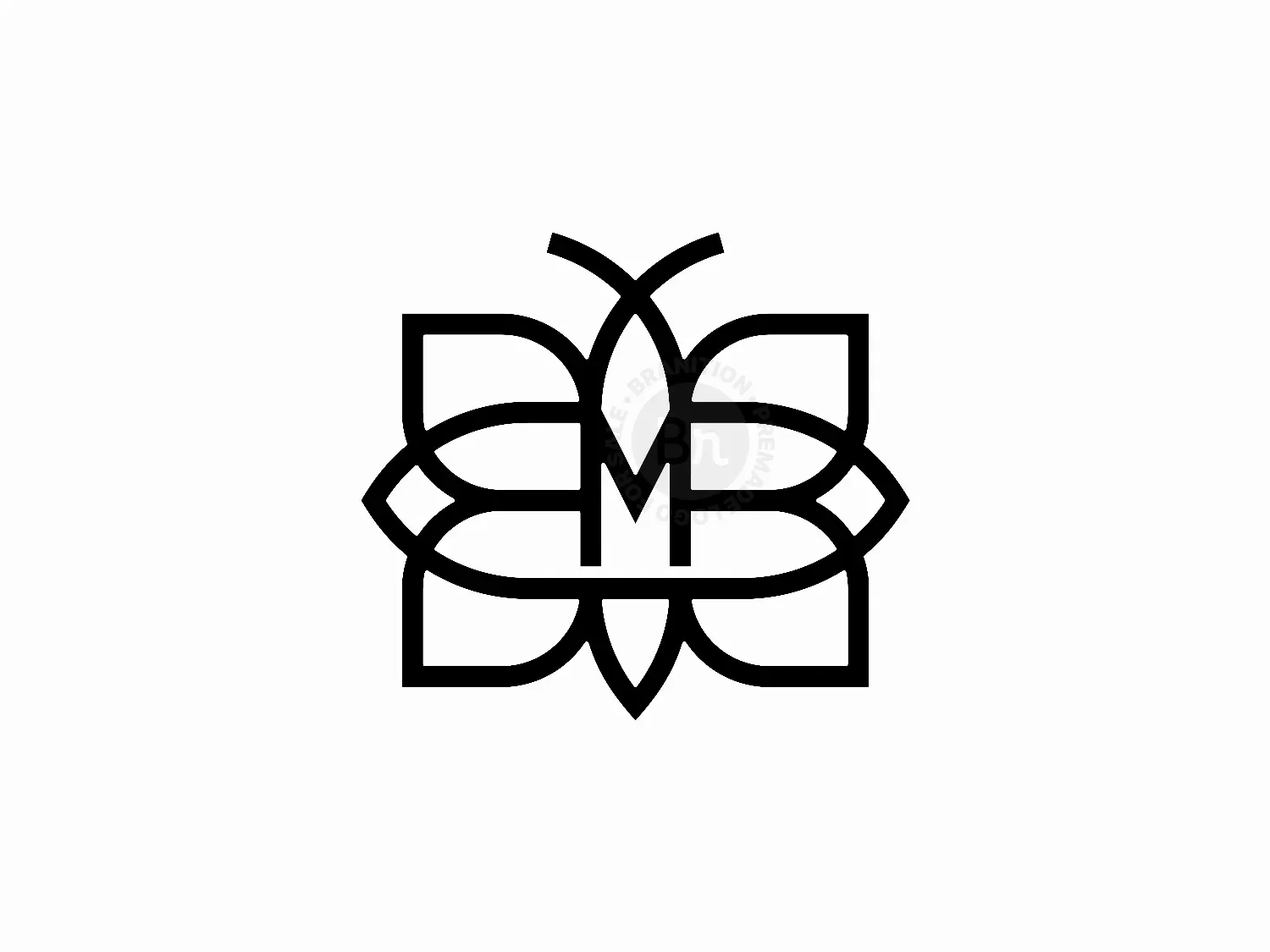 Letter M Butterfly Pencil Logo