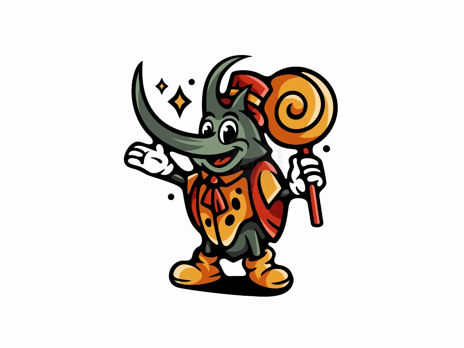 Cute Mascot Candy Beetle Logo