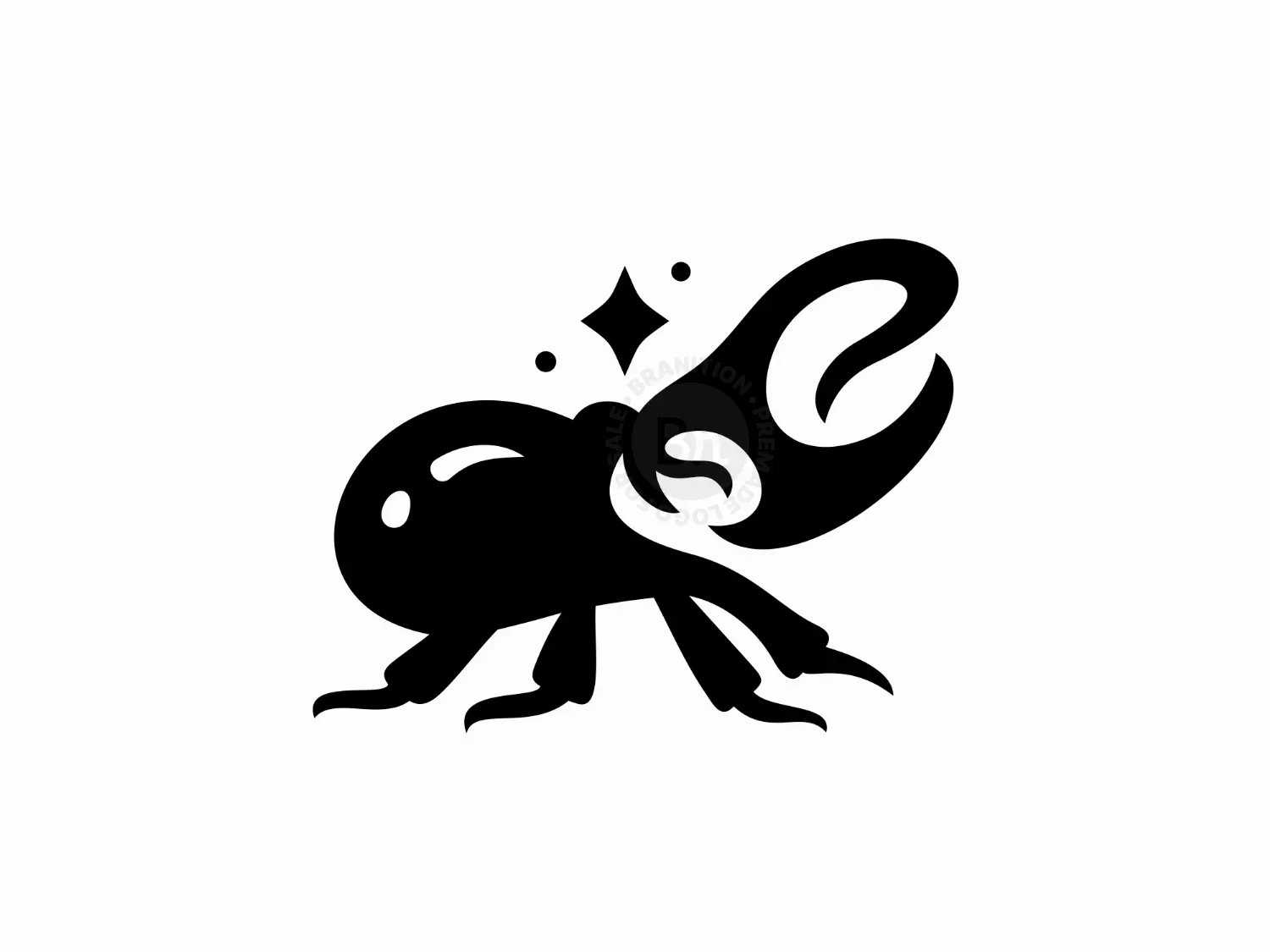 Black Coffee Beetle Nature Logo