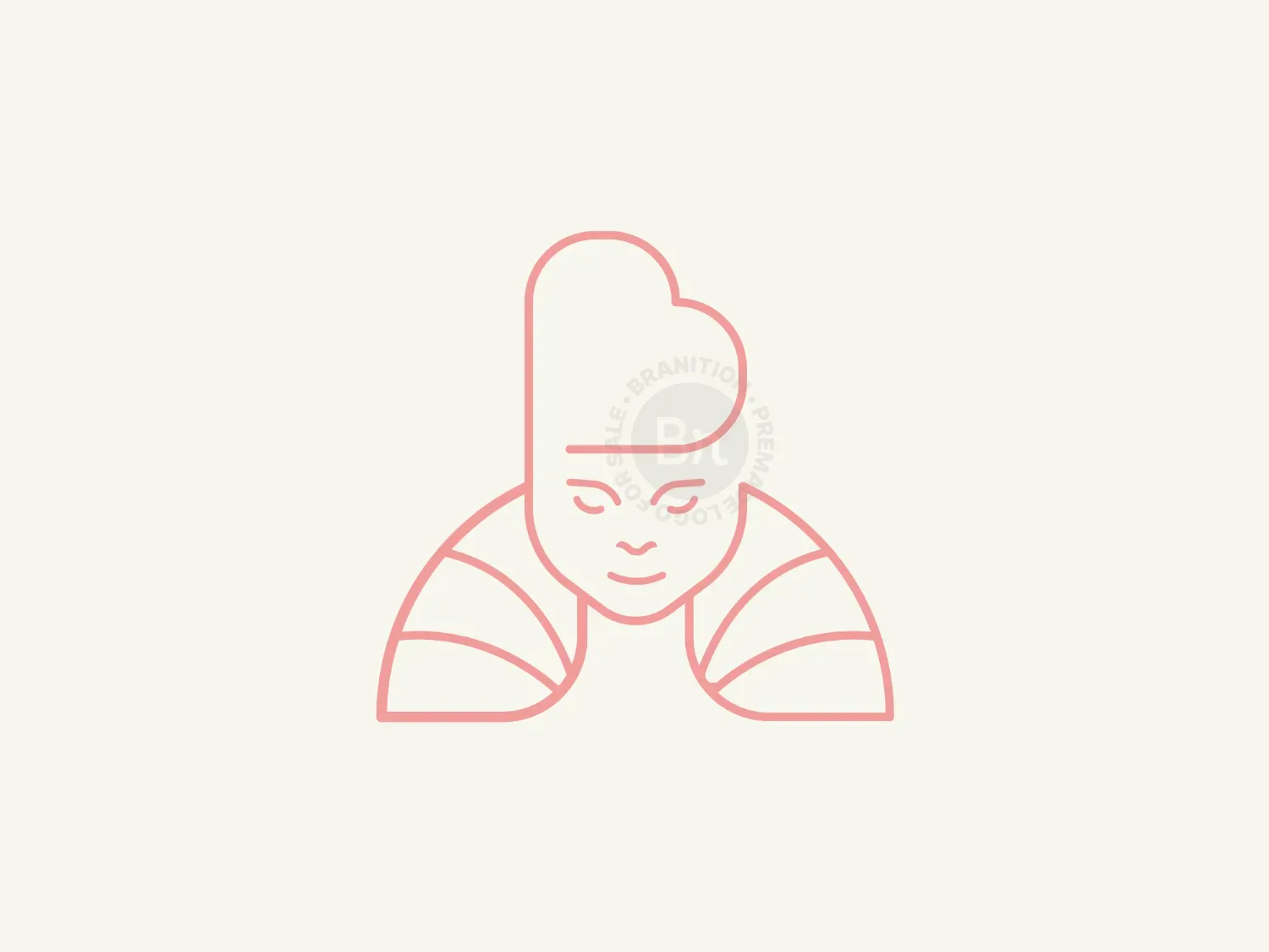 Minimal Heart Girl Logo