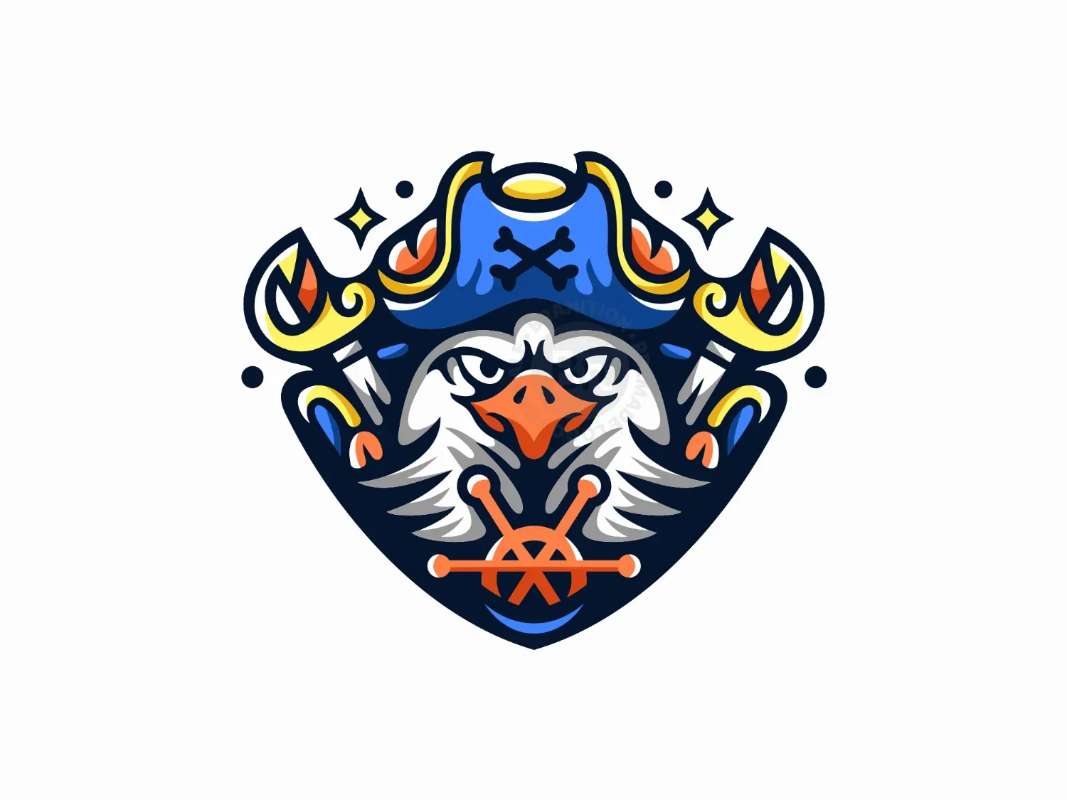 Pirate Eagle Head Mascot Logo