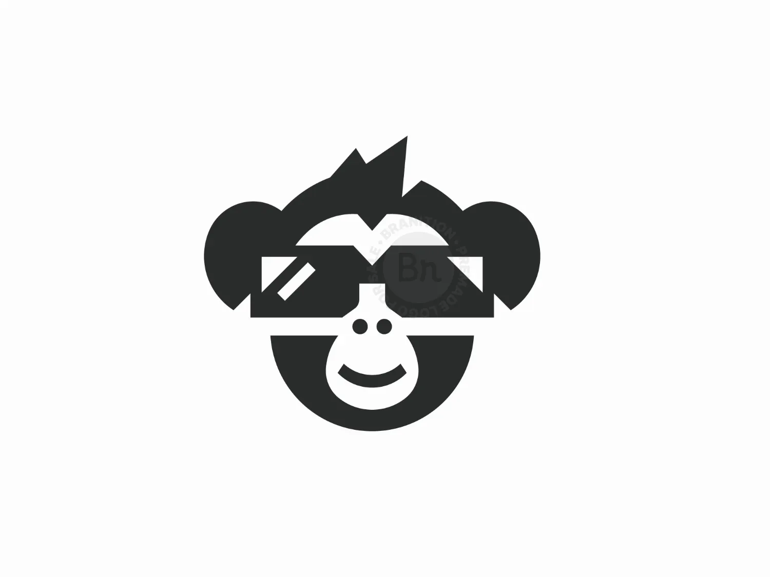 Modern Cool Monkey Glasses Logo