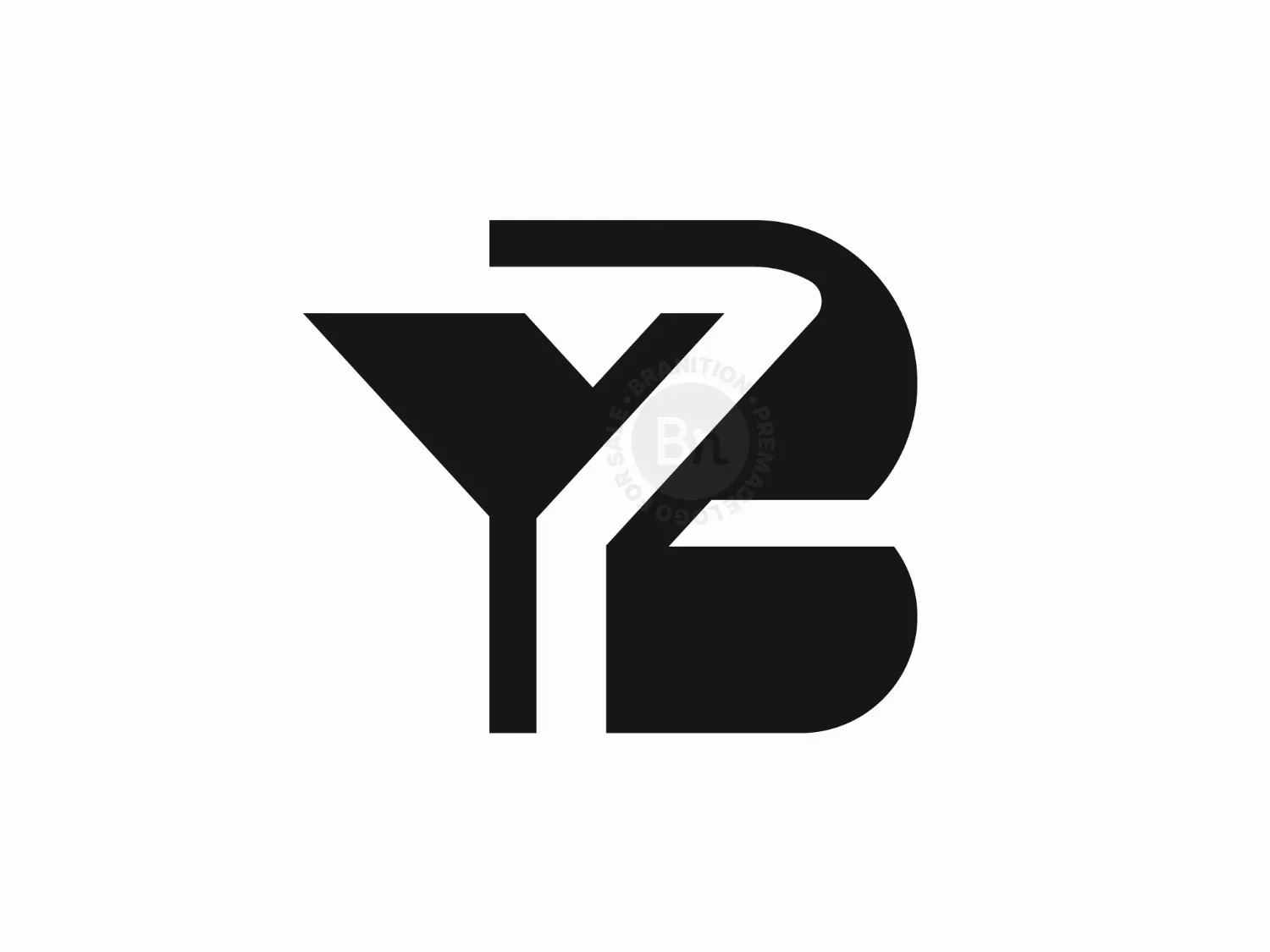 Letter YB Or BY Logo