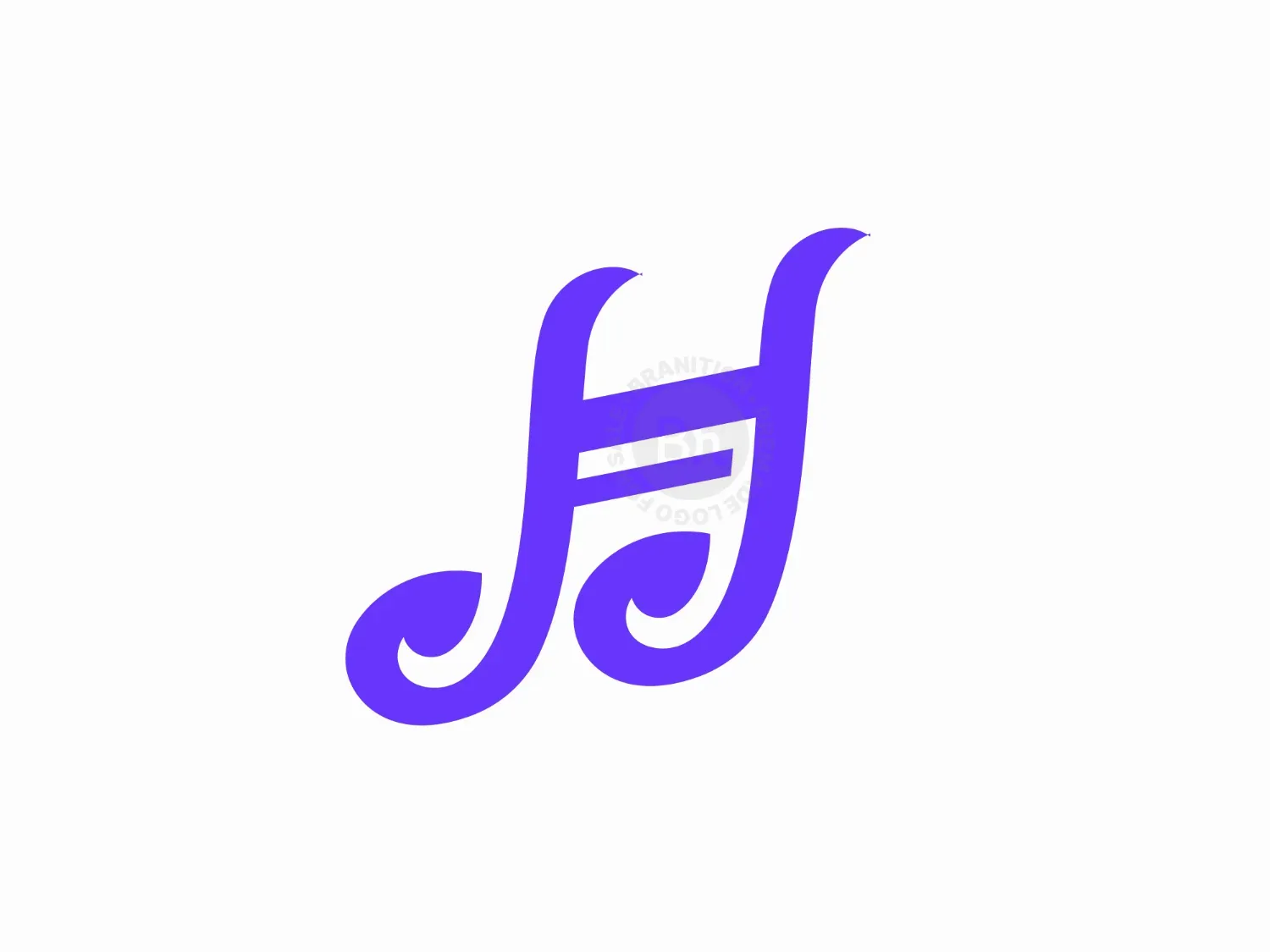 Letter H Music Note Logo