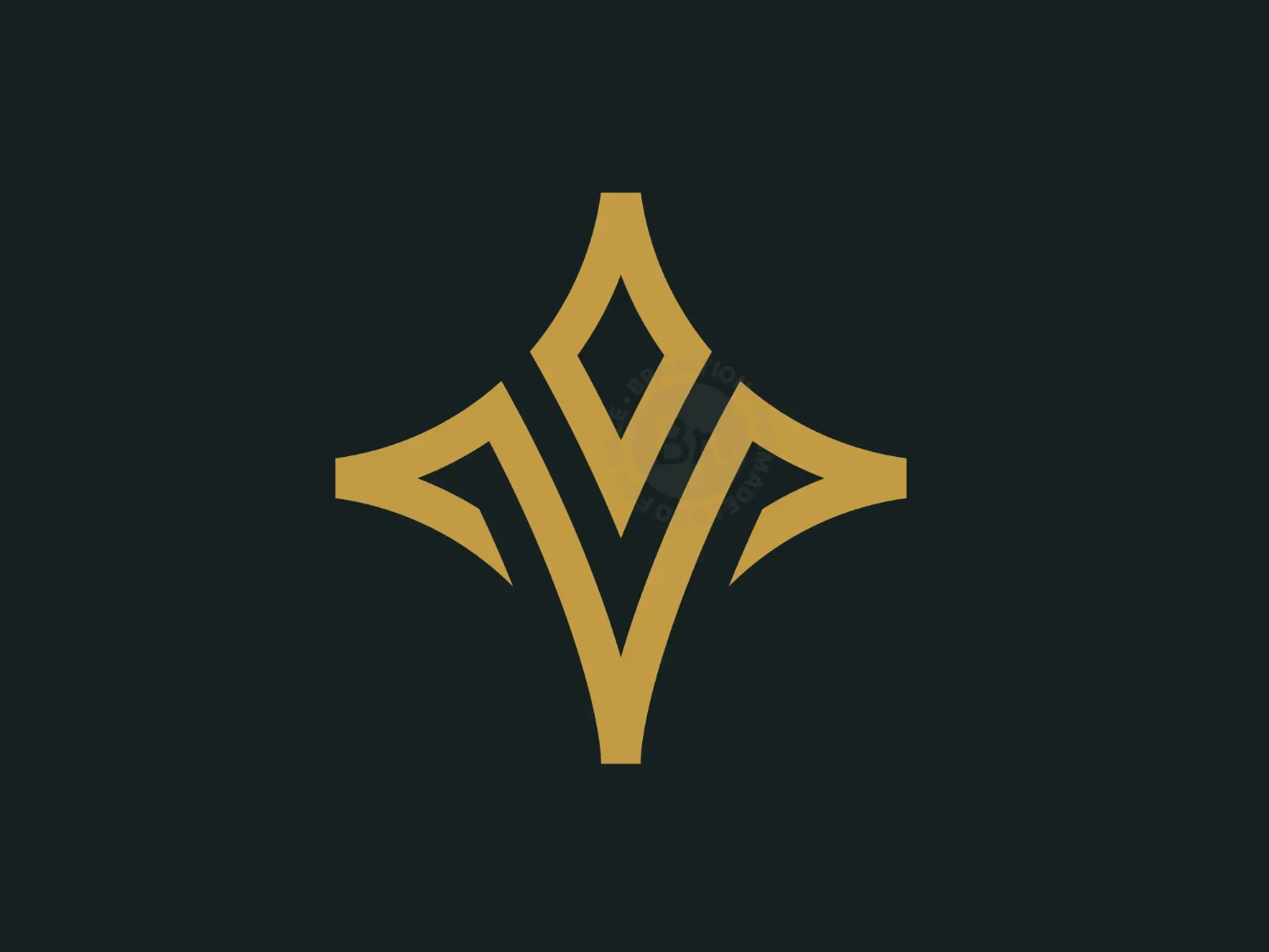 Letter V North Star Logo