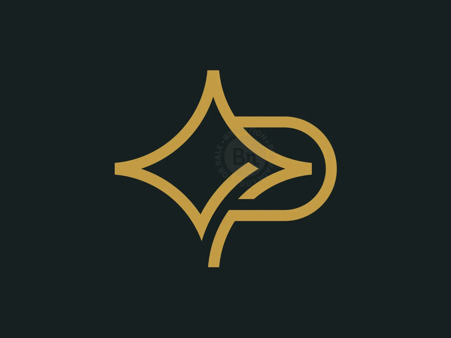 Letter P North Star Logo