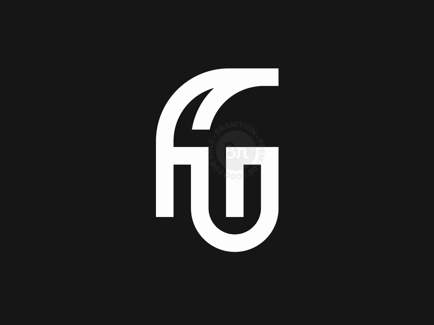 Letter FU Or UF Logo