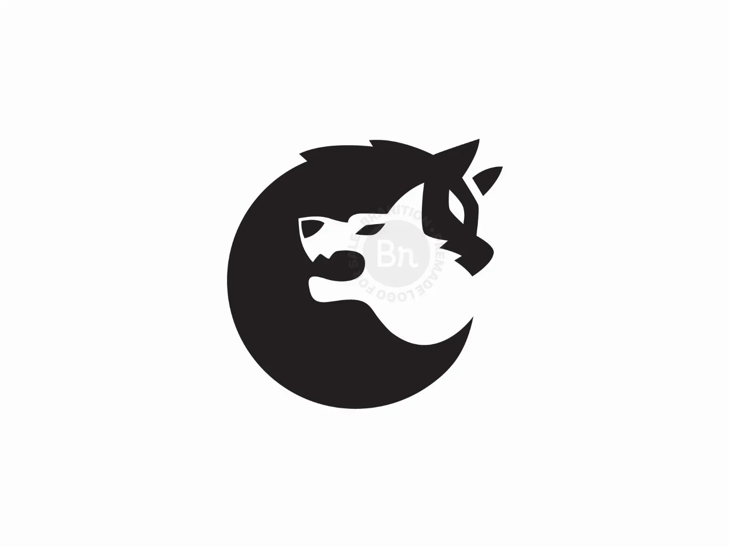 Yin Yang Wolf Fight Logo